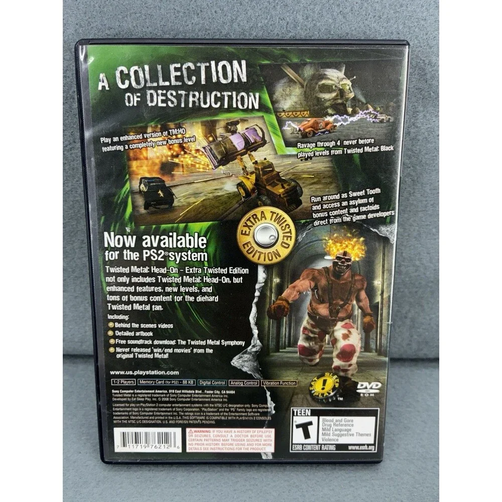 Twisted Metal Head-On Extra Twisted Edition PS2 PlayStation 2 CIB Manual Tested